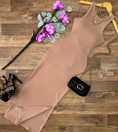 Vestido Canelado de amarrar nas costas