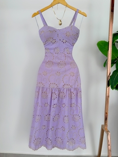 Vestido midi laise lilás - comprar online