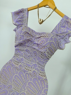 Vestido longo laise lilás na internet
