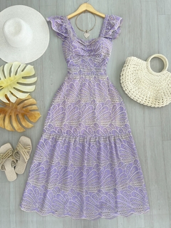 Vestido longo laise lilás