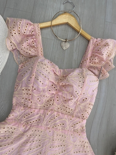 Vestido longo laise rosa - comprar online