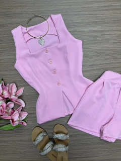 Conjunto Alfaiataria rosa colete - comprar online