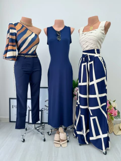 Calça pantalona azul - comprar online