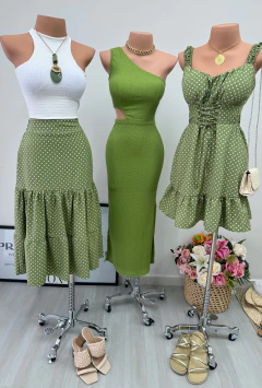 Saia midi poá - Glamix 