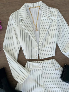 Conjunto alfaiataria risca de giz blazer - comprar online