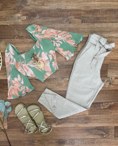 Cropped plissado
