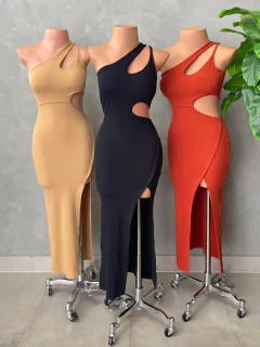 Vestido midi Canelado premium - comprar online