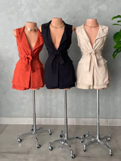 Conjunto Alfaiataria colete e shorts - Glamix 