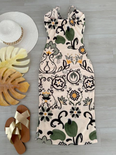 Vestido midi Canelado estampado - (cópia) on internet
