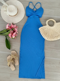 Vestido longo Canelado premium