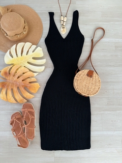 Vestido tricot canelado