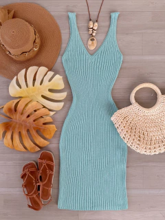 Vestido tricot canelado - loja online