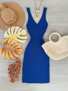 Vestido tricot canelado