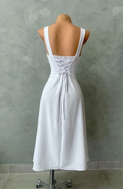 Vestido midi Luana branco - Glamix 