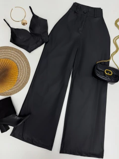 Calça courino wide leg - comprar online