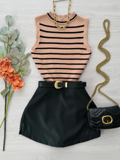 Cropped modal listrado - comprar online
