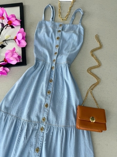 Vestido longo Jeans botões - Glamix 