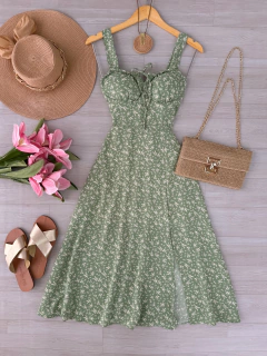 Vestido midi Luana verde