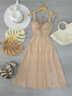 Vestido midi Luana nude