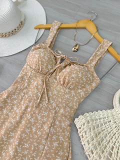 Vestido midi Luana nude - comprar online