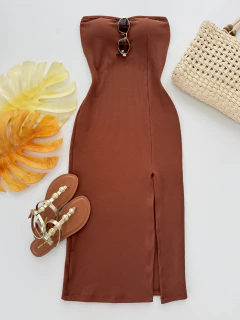 Vestido Canelado tomara q caia - comprar online