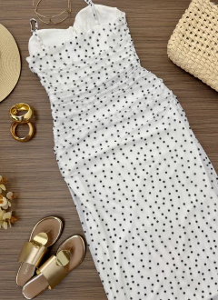 Vestido tule midi poá - Glamix 