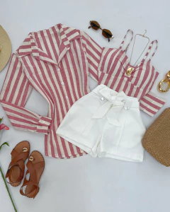 Conjunto camisa e Crooped linho - comprar online