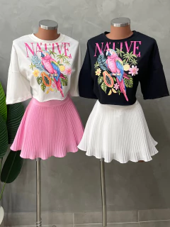 Cropped algodão estampado - Glamix 