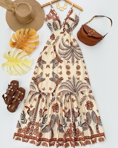 Vestido longo estampado - comprar online