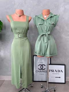 Vestido midi com cinto - comprar online