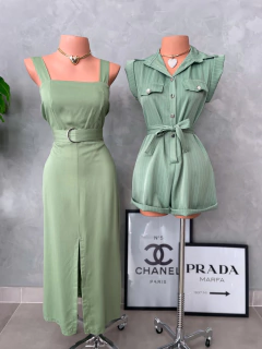 Vestido midi com cinto - comprar online