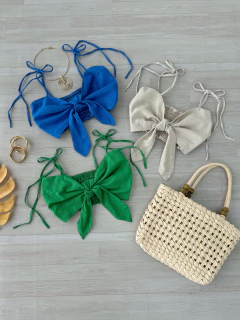 Cropped linho verde oliva - (cópia)