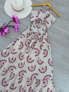Vestido longo linho bordado - (cópia) - (cópia) - Glamix 