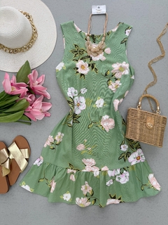 Vestido linho floral