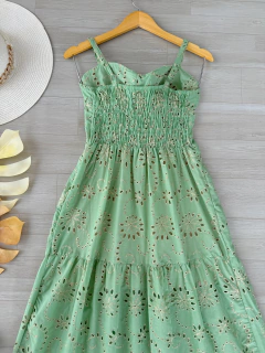 Vestido midi laise verde menta - comprar online