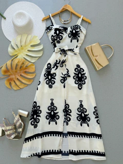 Vestido Marrocos Off e preto