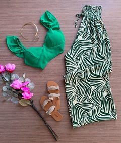 Cropped manguinha verde