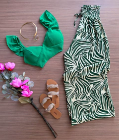 Cropped manguinha verde
