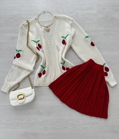 Cardigan Tricot cereja