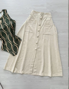 Saia midi linho - comprar online