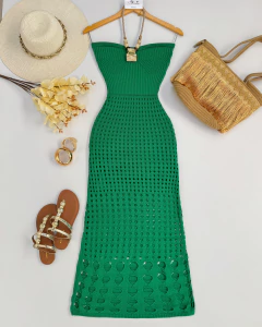 Vestido tricot modal verde - comprar online