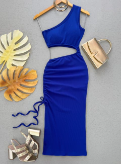 Vestido Canelado manga nula