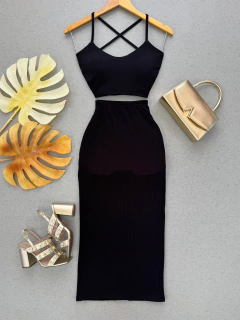 Conjunto canelado midi