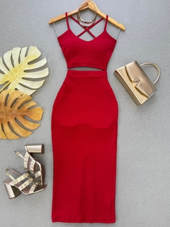 Conjunto canelado midi