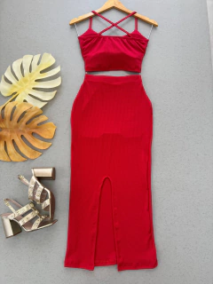 Conjunto canelado midi - comprar online