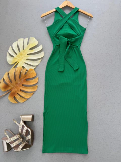 Vestido Canelado de amarrar nas costas - comprar online