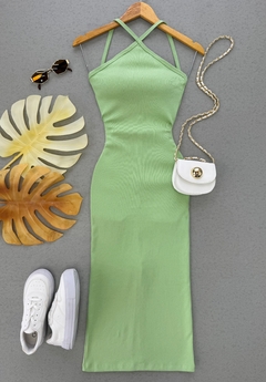 Vestido Ribana midi liso na internet
