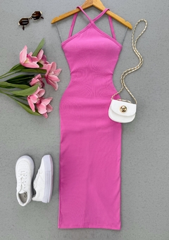 Vestido Ribana midi liso - comprar online