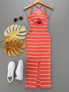 Vestido Ribana midi listrado - Glamix 
