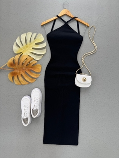 Vestido Ribana midi liso - loja online